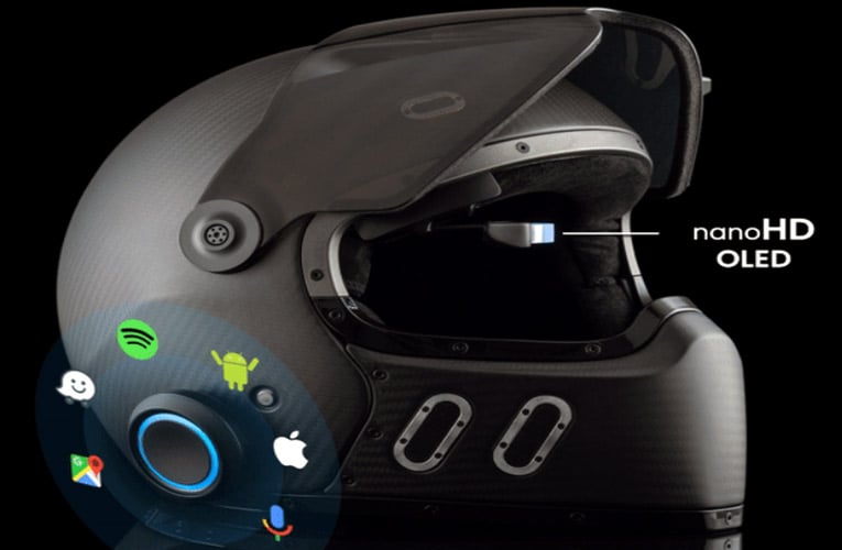 EyeRide HUD Smart Helmet with Nano OLED Heads Up Display