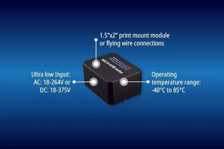 RECOM Releases 15W Ultra-Wide Input Power Modules