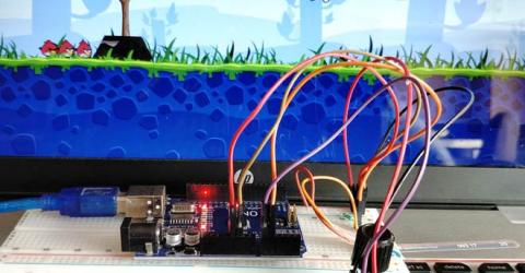 Arduino based Angry Bird Game Controller using Flex Sensor and Potentiometer