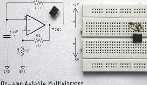 Astable Multivibrator Circuit Using Op-amp