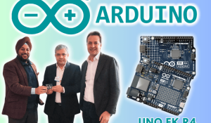 Fabio Violante, CEO &  Guneet Bedi, SVP of Arduino with Shri Ashwini Vaishnaw, Indian Minister