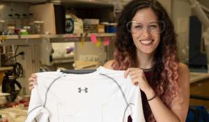 Flexible Carbon Nanotube Fibers Woven into Fabric to Monitor EKG and Heart-Rate